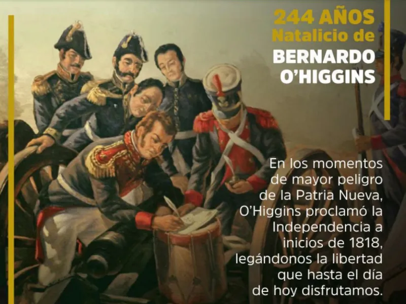 "Natalicio del Libertador General Bernardo O’higgins Riquelme" por Coronel Gerardo Weisser Matzner, Comandante del Regimiento N°12 “Sangra”