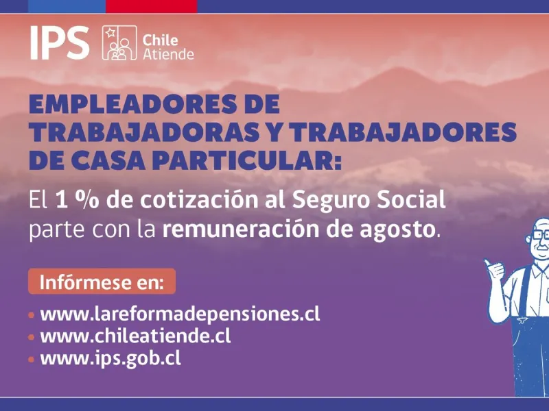 También para empleadores de trabajadoras y trabajadores de casa particular: desde agosto, se agrega un 1 % en las cotizaciones