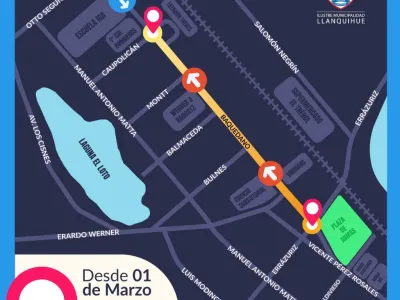 Calle Baquedano en Llanquihue cambiará su sentido de circulación
